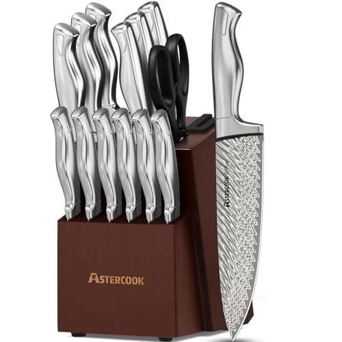 Astercook 15-Piece Kitchen Knife Set with Block: $49.98 Astercook 15-Piece Kitchen Knife Set with Block: $49.98