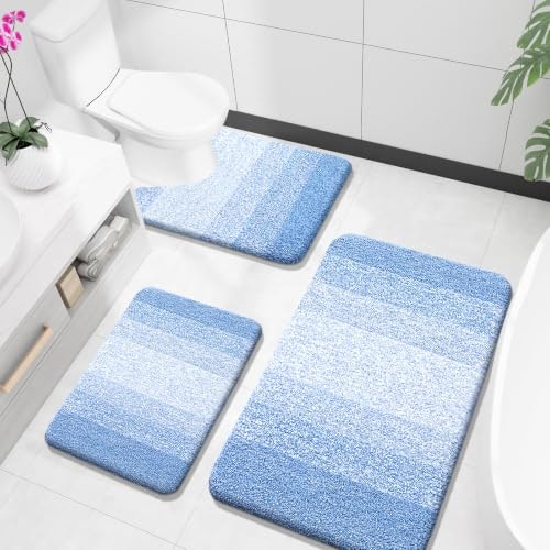 Olanly Microfiber Bathroom Rugs 3-Piece Set: $48.44