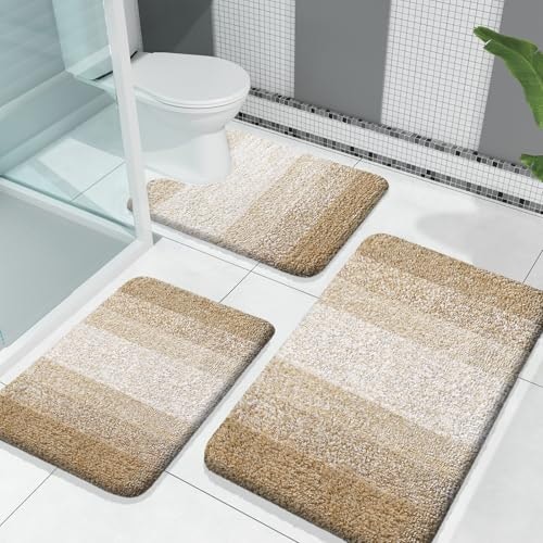Olanly 3-Piece Microfiber Bath Mat Set: $39.01 Olanly 3-Piece Microfiber Bath Mat Set: $39.01