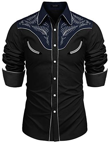 Coofandy Men's Long Sleeve Cowboy Shirt: $27.98 Coofandy Men's Long Sleeve Cowboy Shirt: $27.98