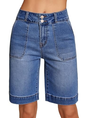 Sidefeel Women's High Waisted Bermuda Denim Shorts: $23.74 Sidefeel Women's High Waisted Bermuda Denim Shorts: $23.74