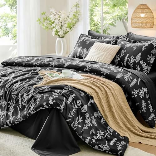 Muxhomo 7-Piece Floral Comforter Bedding Set: $38.98 Muxhomo 7-Piece Floral Comforter Bedding Set: $38.98