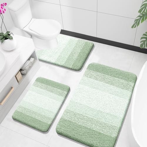 Olanly 3-Piece Microfiber Bathroom Rug Set: $50.14 Olanly 3-Piece Microfiber Bathroom Rug Set: $50.14