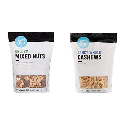 Happy Belly Deluxe Mixed Nuts 44-Ounce and Fancy Whole Cashews 2.75-Pound Bundle: $35.48