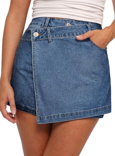 Sidefeel Women's Denim Wrap Skort: $24.98 Sidefeel Women's Denim Wrap Skort: $24.98