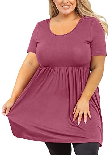 AusLook Women's Plus Size Pleated Tunic T-Shirt: $16.99