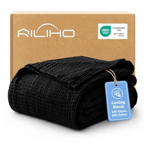 Riliho 60" x 80" Cooling Muslin Throw Blanket: $31.98