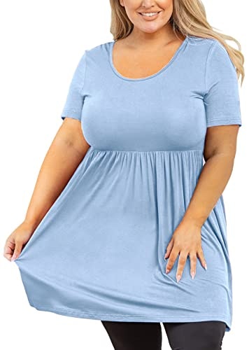 AusLook Women's Plus Size Pleated Tunic T-Shirt: $16.99