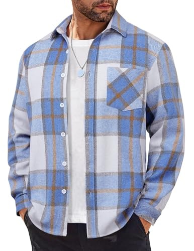 Coofandy Men's Flannel Plaid Shirt: $24.22