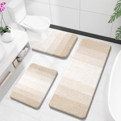 Olanly 3-Piece Microfiber Bath Mat Set: $47.98 Olanly 3-Piece Microfiber Bath Mat Set: $47.98