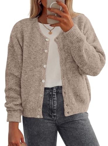 Women's Long Sleeve Button Down Knit Cardigan Sweater: $25.49
