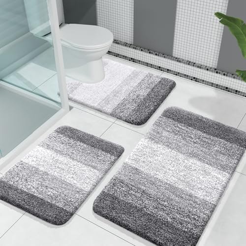Olanly 3-Piece Microfiber Bathroom Rug Set: $30.28 Olanly 3-Piece Microfiber Bathroom Rug Set: $30.28