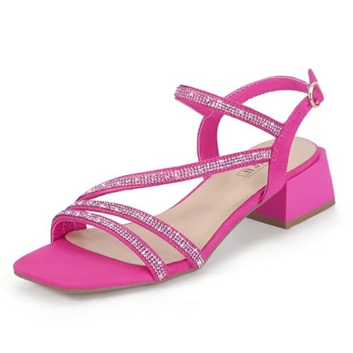 IDIFU Women's Rhinestone Low Block Heel Sandals: $36.54 IDIFU Women's Rhinestone Low Block Heel Sandals: $36.54