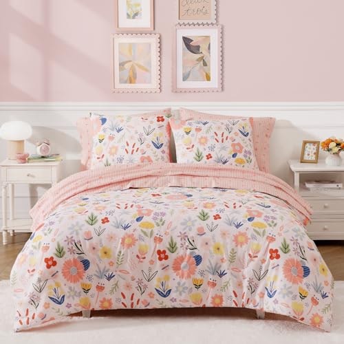 Full Size 7-Piece Pink Floral Comforter Bedding Set: $59.48 Full Size 7-Piece Pink Floral Comforter Bedding Set: $59.48