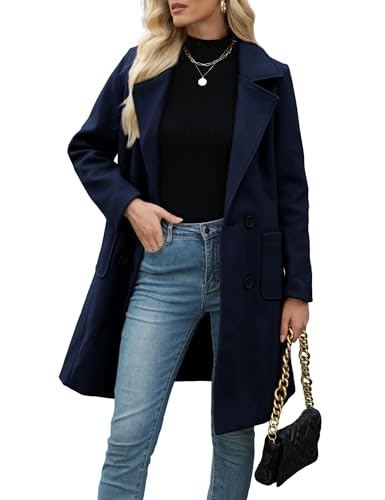 Bankeng Women's Double-Breasted Wool Blend Mid-Long Coat: $49.97 Bankeng Women's Double-Breasted Wool Blend Mid-Long Coat: $49.97