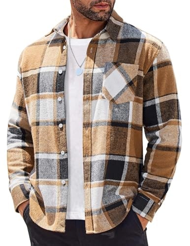 Coofandy Men's Long Sleeve Button Down Plaid Flannel Shirt: $19.99 Coofandy Men's Long Sleeve Button Down Plaid Flannel Shirt: $19.99