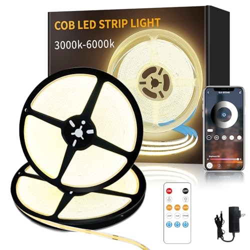 Yeewhale 100-Foot 3000K Warm White Dimmable COB LED Strip Light: $59.49 Yeewhale 100-Foot 3000K Warm White Dimmable COB LED Strip Light: $59.49