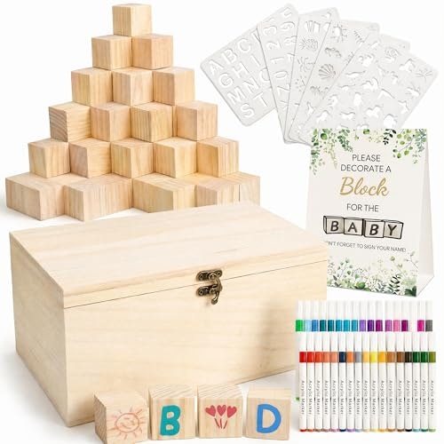 Baby Shower Games and Wooden Blocks 103-Piece Kit: $32.29
