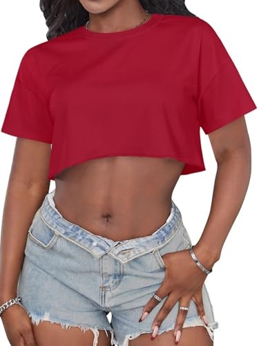 Women's Casual Short Sleeve Crew Neck Crop Top: $8.48 Women's Casual Short Sleeve Crew Neck Crop Top: $8.48