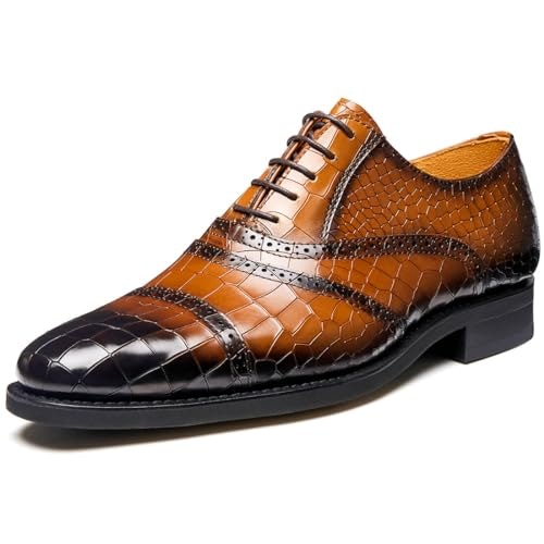 Jepsen Gord Men's Brown Cowhide Alligator Print Oxford: $99.99 Jepsen Gord Men's Brown Cowhide Alligator Print Oxford: $99.99