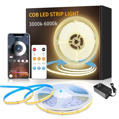 Yeewhale 32.8ft 3000K Dimmable COB LED Strip Light: $32.39 Yeewhale 32.8ft 3000K Dimmable COB LED Strip Light: $32.39