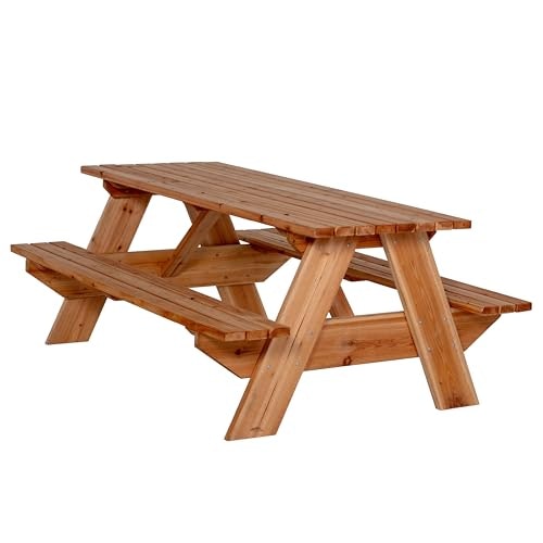 Jack and June Cedar Wood Rectangular Picnic Table: $370.31 Jack and June Cedar Wood Rectangular Picnic Table: $370.31