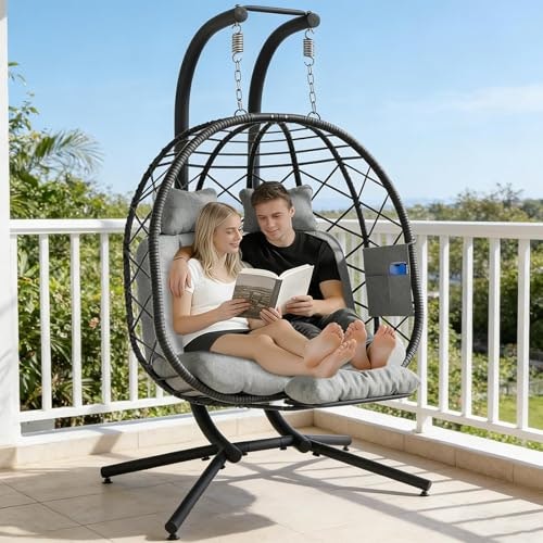 Suteck Double Hanging Egg Chair with Stand: $269.99 Suteck Double Hanging Egg Chair with Stand: $269.99
