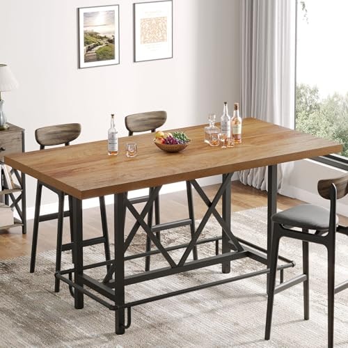 Tribesigns 63-Inch Counter Height Bar Table: $196.99 Tribesigns 63-Inch Counter Height Bar Table: $196.99