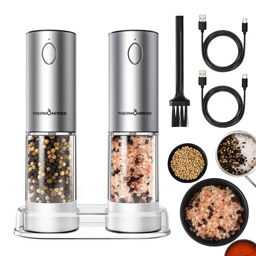 ThermoMaven 110ml Rechargeable Electric Salt and Pepper Grinder 2-Pack: $37.99 ThermoMaven 110ml Rechargeable Electric Salt and Pepper Grinder 2-Pack: $37.99