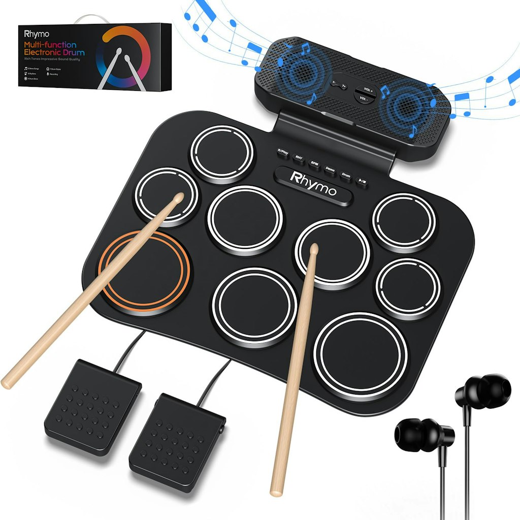 Rhymo 9-Pad Portable Electronic Drum Set: $30 Rhymo 9-Pad Portable Electronic Drum Set: $30