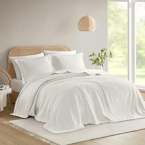Madison Park 3-Piece Queen Chenille Floral Bedspread Set: $78.75 Madison Park 3-Piece Queen Chenille Floral Bedspread Set: $78.75