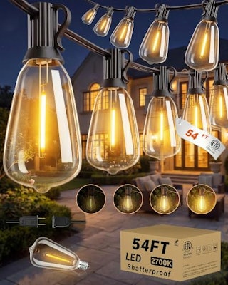 Pesken 54-Foot Outdoor String Lights for $10 + free shipping w/ Prime