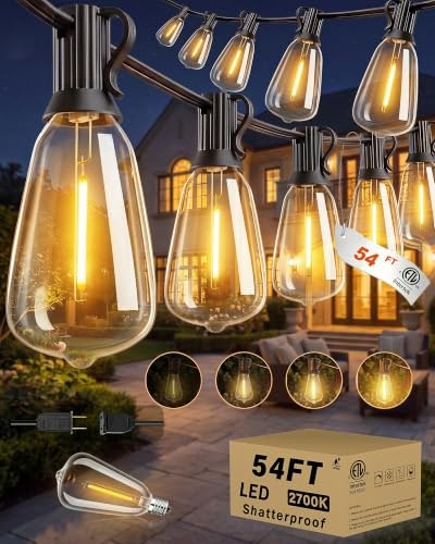 Pesken 54-Foot Outdoor String Lights: $9.99