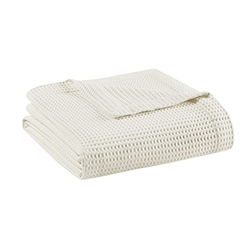 Madison Park King Cotton Waffle Weave Blanket: $47