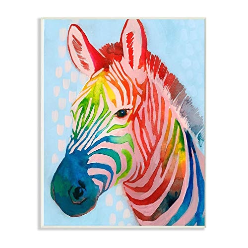 Colorful Abstract Zebra Wall Plaque Art: $20.04