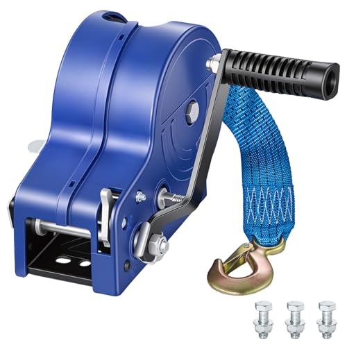 Vevor 3,500-lb Hand Winch with 20-foot Strap: $39.80