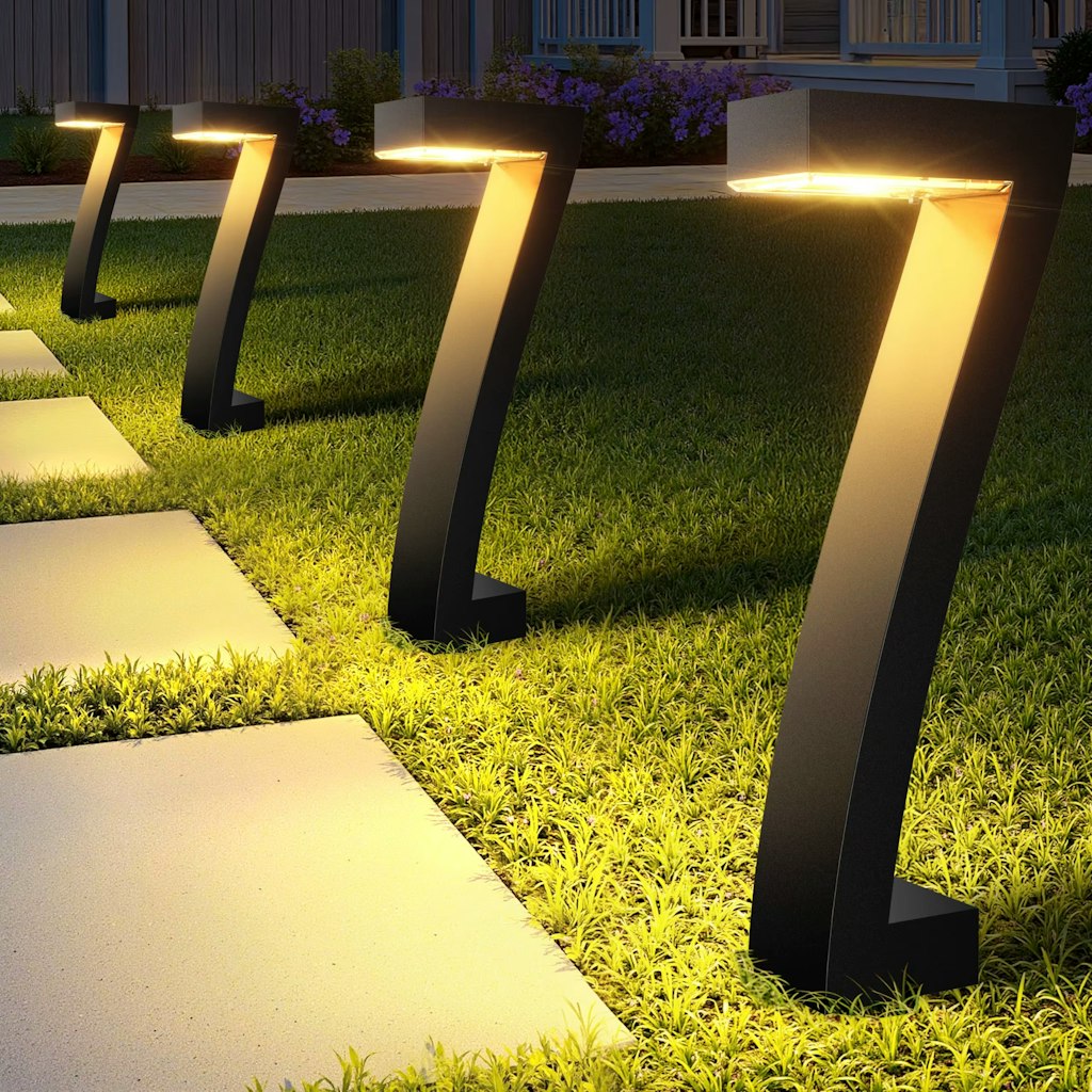 Waterproof Solar Outdoor LED Pathway Lights 4-Pack: $13