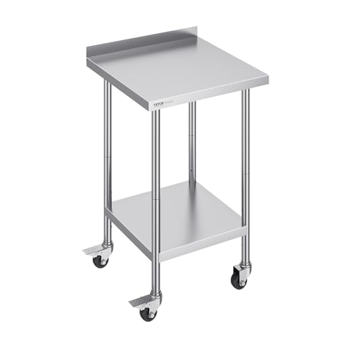 Vevor 24 x 24 x 40-Inch Stainless Steel Work Table: $74.37
