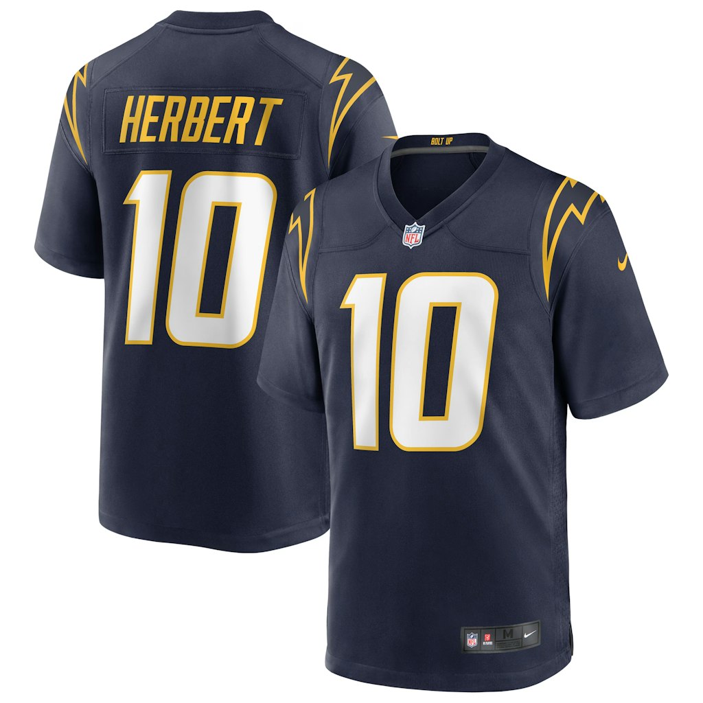 Nike Men's Justin Herbert Los Angeles Chargers Alternate Game Jersey: $65 Nike Men's Justin Herbert Los Angeles Chargers Alternate Game Jersey: $65