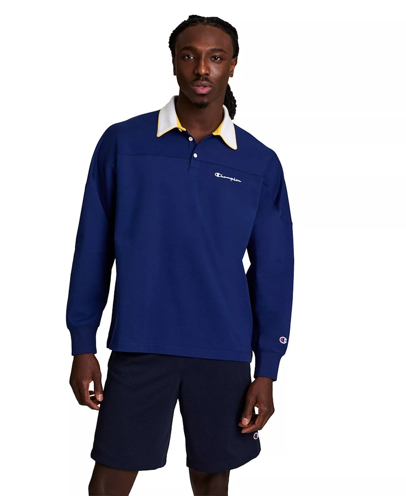Champion Men's 100% Cotton Rugby Polo Shirt: $16 Champion Men's 100% Cotton Rugby Polo Shirt: $16