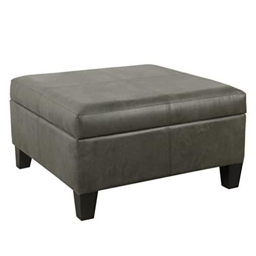 Homepop Faux Leather Square Storage Ottoman: $82.54