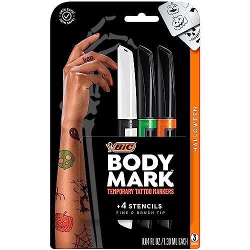 Bodymark by BIC Halloween Temporary Tattoo Marker and Stencil Kit 3-Pack: $12.95