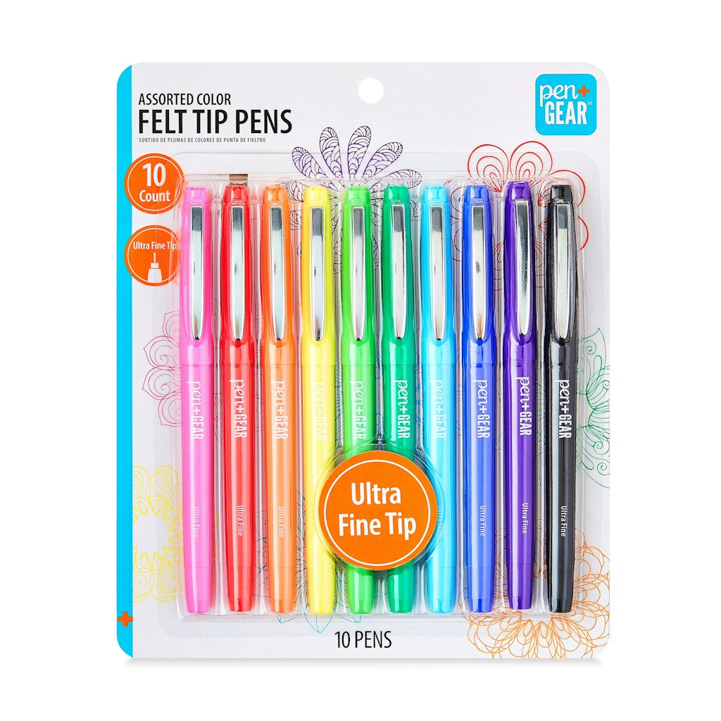Pen+Gear Felt Tip Pens 10-Pack: $4.96 Pen+Gear Felt Tip Pens 10-Pack: $4.96