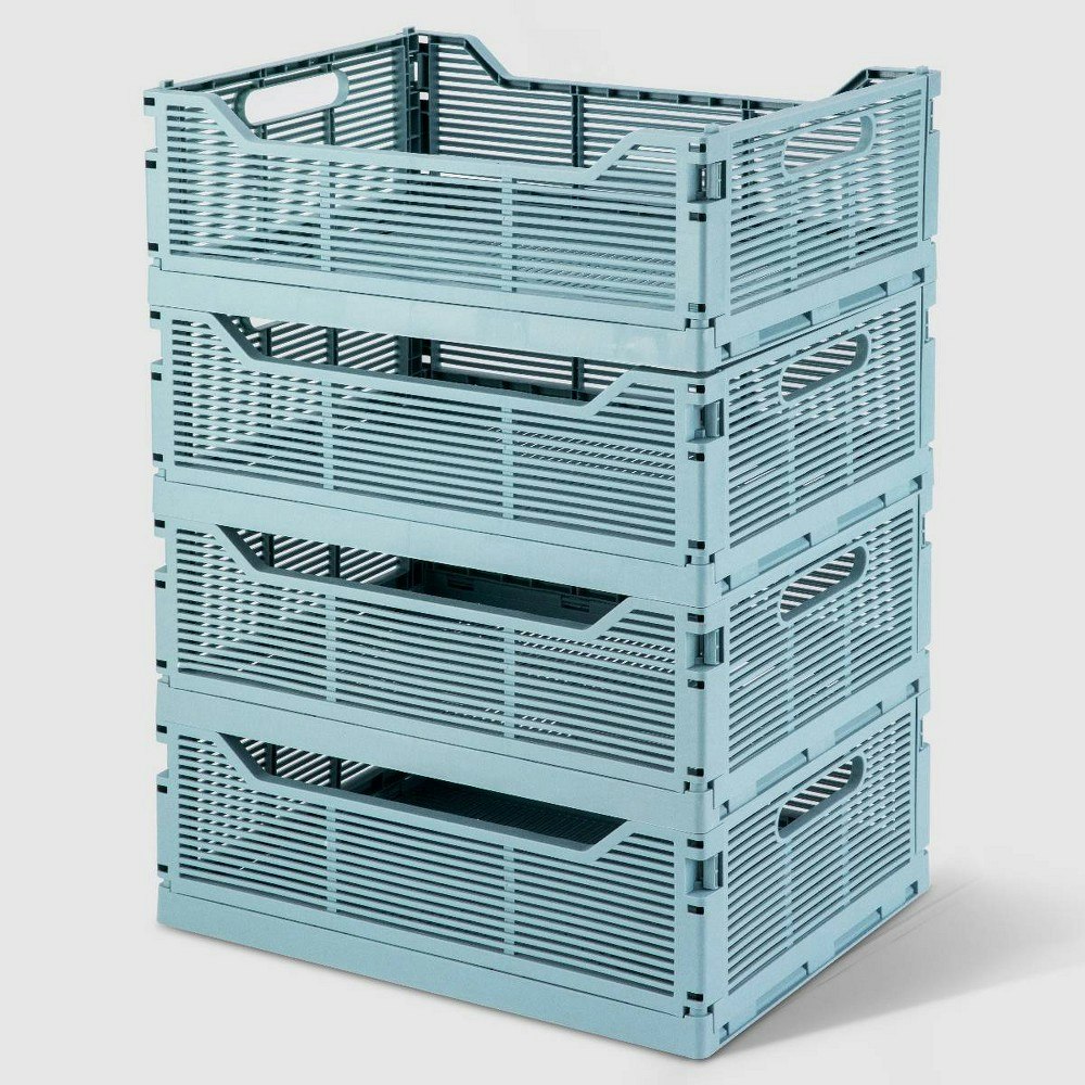 Vusign Foldable Desk Storage Crates 4-Pack: $14.89