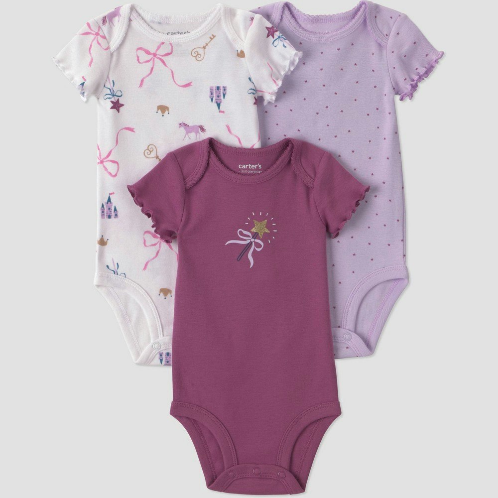 Carter's Just One You Baby Girls' Short Sleeve Bodysuits 3-Pack: $12