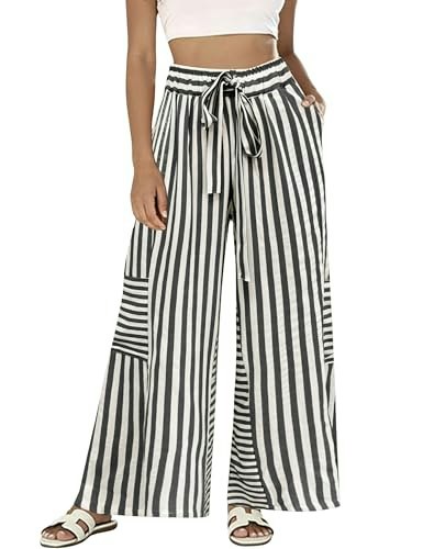 Bankeng Women's Striped Wide Leg Lounge Pants: $25.97 Bankeng Women's Striped Wide Leg Lounge Pants: $25.97