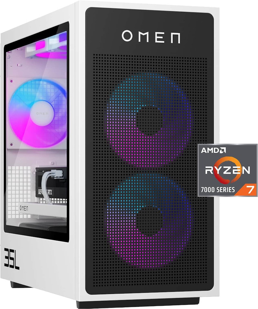 HP Omen 35L Gaming Desktop AMD Ryzen 7 7800X3D 32GB DDR5 1TB SSD NVIDIA GeForce RTX 5060 Ti: $2,444.99 HP Omen 35L Gaming Desktop AMD Ryzen 7 7800X3D 32GB DDR5 1TB SSD NVIDIA GeForce RTX 5060 Ti: $2,444.99