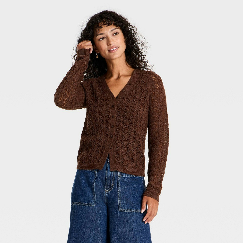 Universal Thread Women's Stitch V-Neck Cardigan: $30 Universal Thread Women's Stitch V-Neck Cardigan: $30