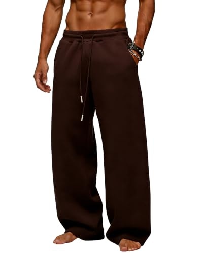 Men's Fleece Wide-Leg Sweatpants with Pockets: $19.98 Men's Fleece Wide-Leg Sweatpants with Pockets: $19.98