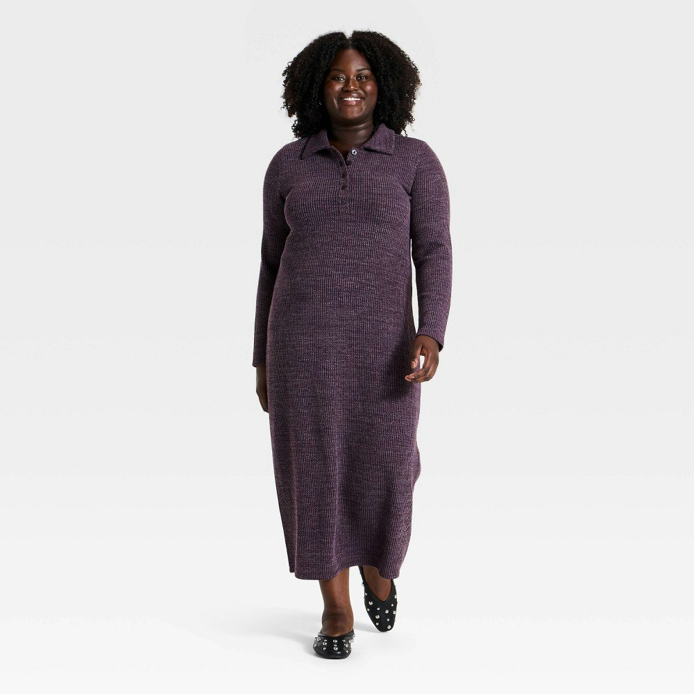 Universal Thread Women's Long Sleeve Polo Midi Dress: $35